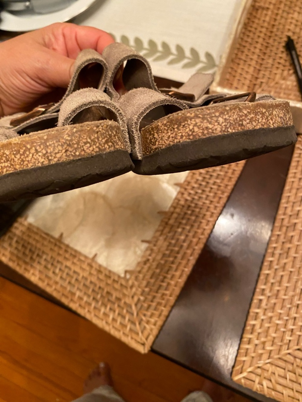 Birkenstock Arizona Suede Double Strap Sandals in Grey Taupe - Picture 7 of 9